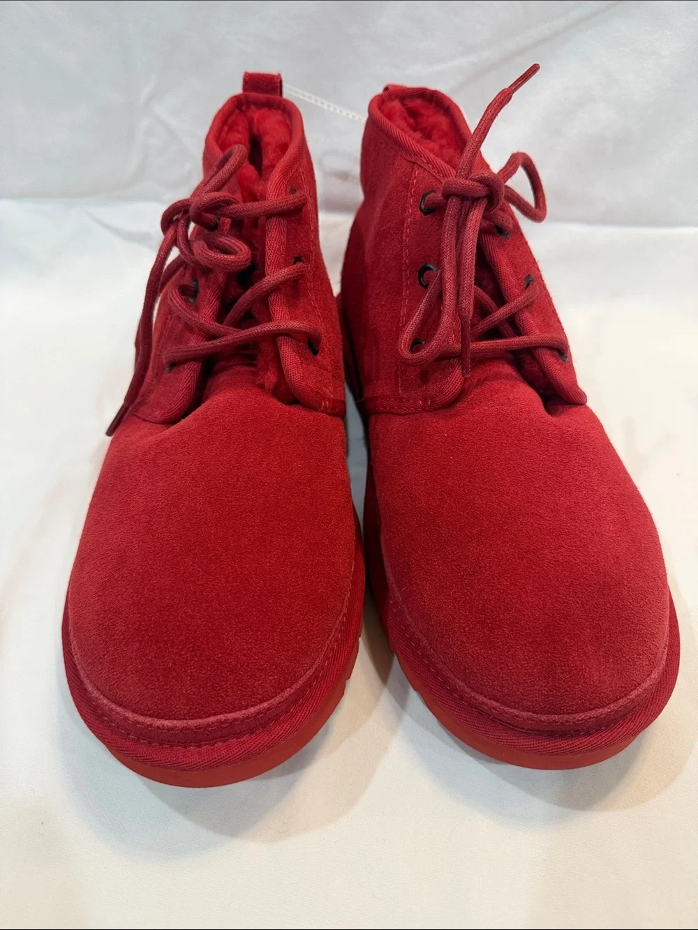 UGG Red Suede Lace-Up Ankle Boot